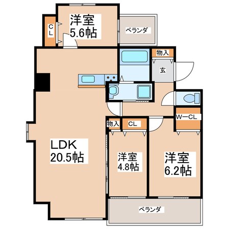 ディライト水前寺の物件間取画像